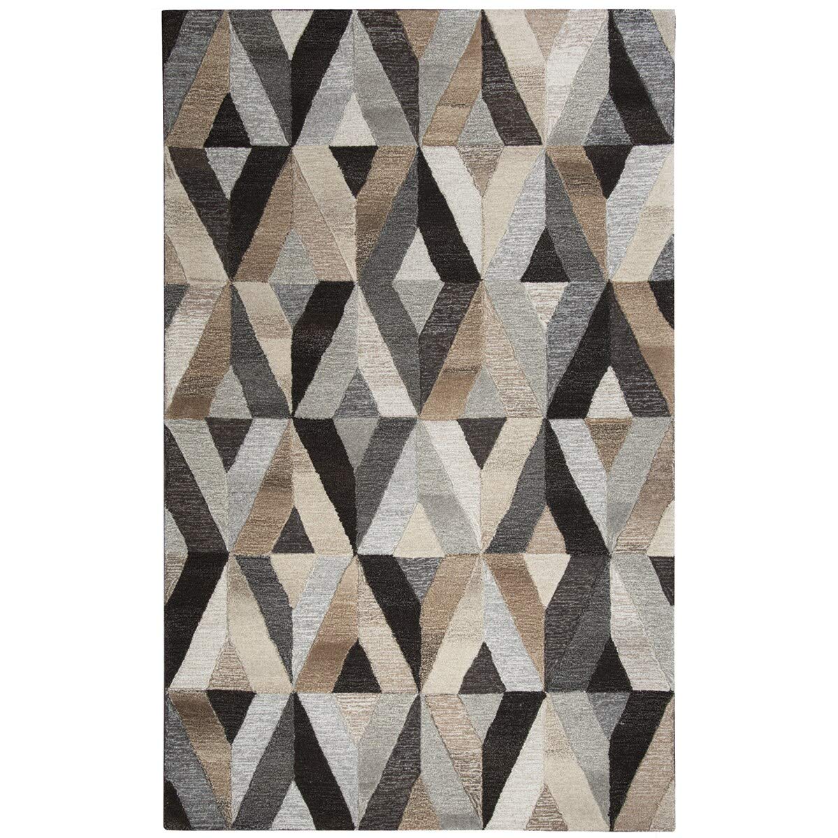 Rizzy Home Alora Decor Makalu 2'6" X 8' Geometric Gray/Natural Hand-Tufted Area Rug
