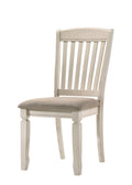 Acme Furniture Fedele Side Chair in Tan Fabric & Cream Finish