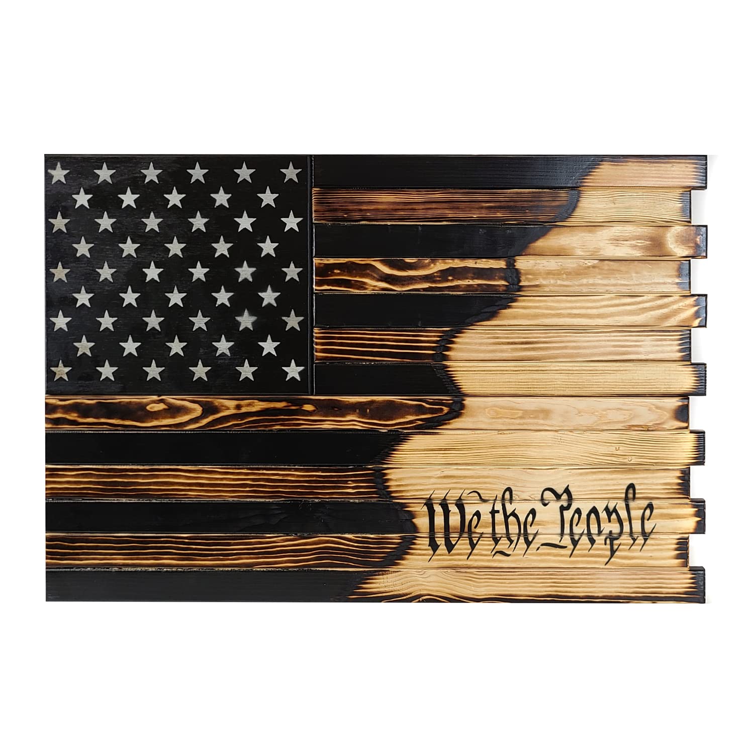 American Furniture Classics Model Lrgwtp Large American Hybrid Flag Burnished With We The People Logo Wall Hanging Gun Concealment With Two Secret Compartments