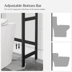 SONGMICS 3-Tier Over Toilet Storage, Adjustable Bathroom Organizer Shelf, Rustic Brown and Black, 10.2 x 24.8 x 64.2 Inches