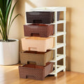 Kuber Industries 5Layer & 92 Ltr Plastic Drawer Storage Organiser | Modular Kitchen Cabinet & Toy Organizer For Kids Room | Bro