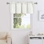 DWCN Valance Curtains for Living Room, Kitchen Valance Solid Short Topper, Basement Curtains for Window Treatment, 1 Panel, 42 X