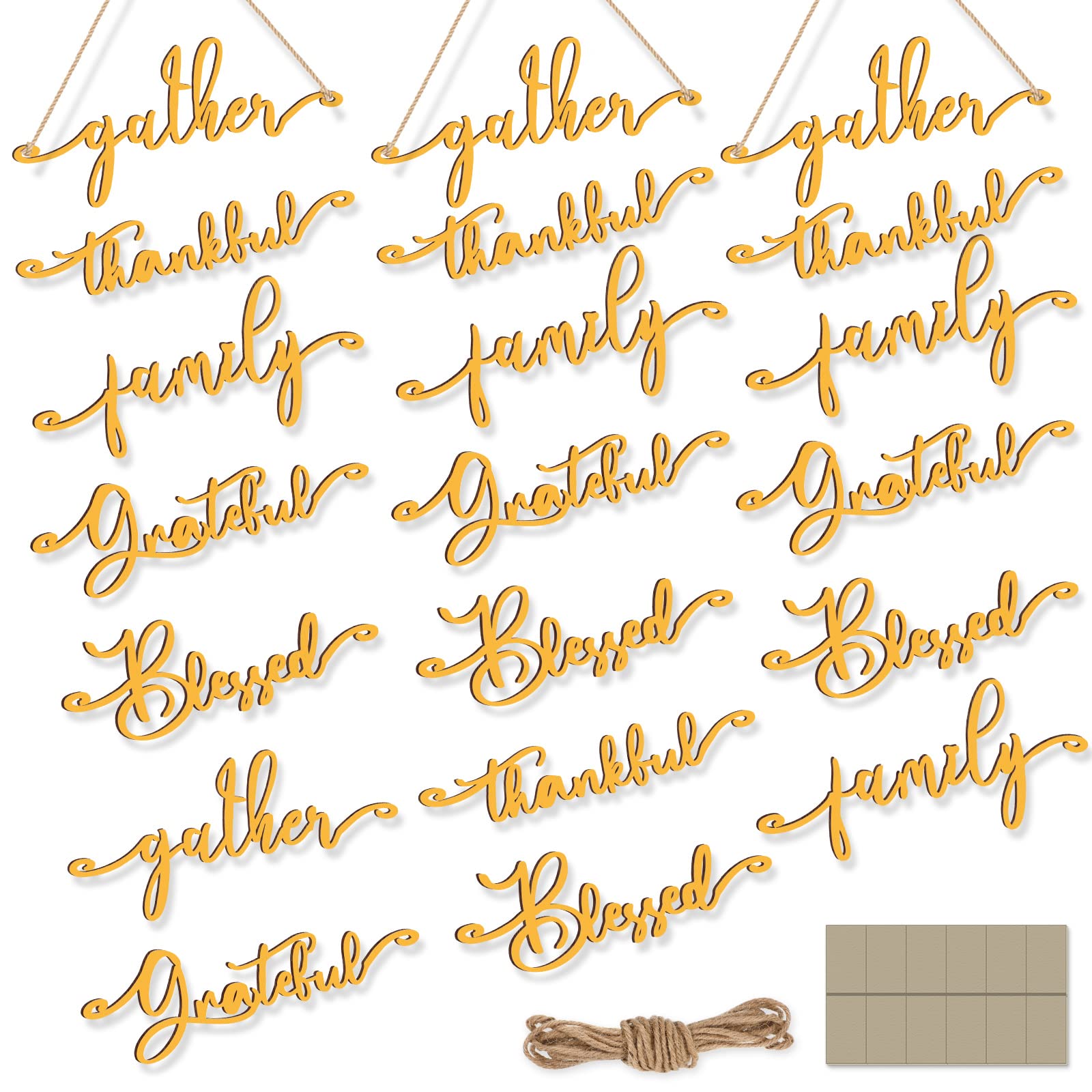 Thanksgiving Wood Cutout Thankful Letter Plate Ornament Rustic Grateful Blessed Wood Table Sign Family Gather Cutout Wall Decor 