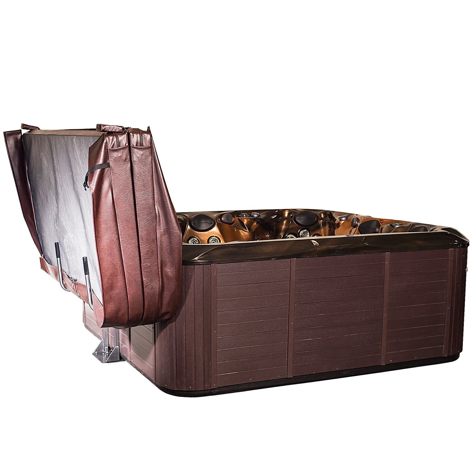 Hot Tub Spa Cover Lift & Storage Caddy Heavy-Duty Top Lifter And Valet With Slide-Under Mounting Plate