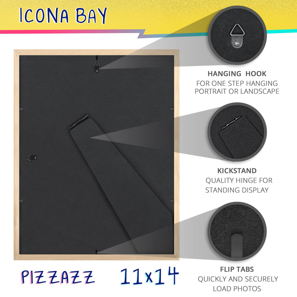 Icona Bay 11X14 Picture Frame, Pastel Blue Solid Wood Scandinavian Style Frame For Photo, Pizzazz Collection