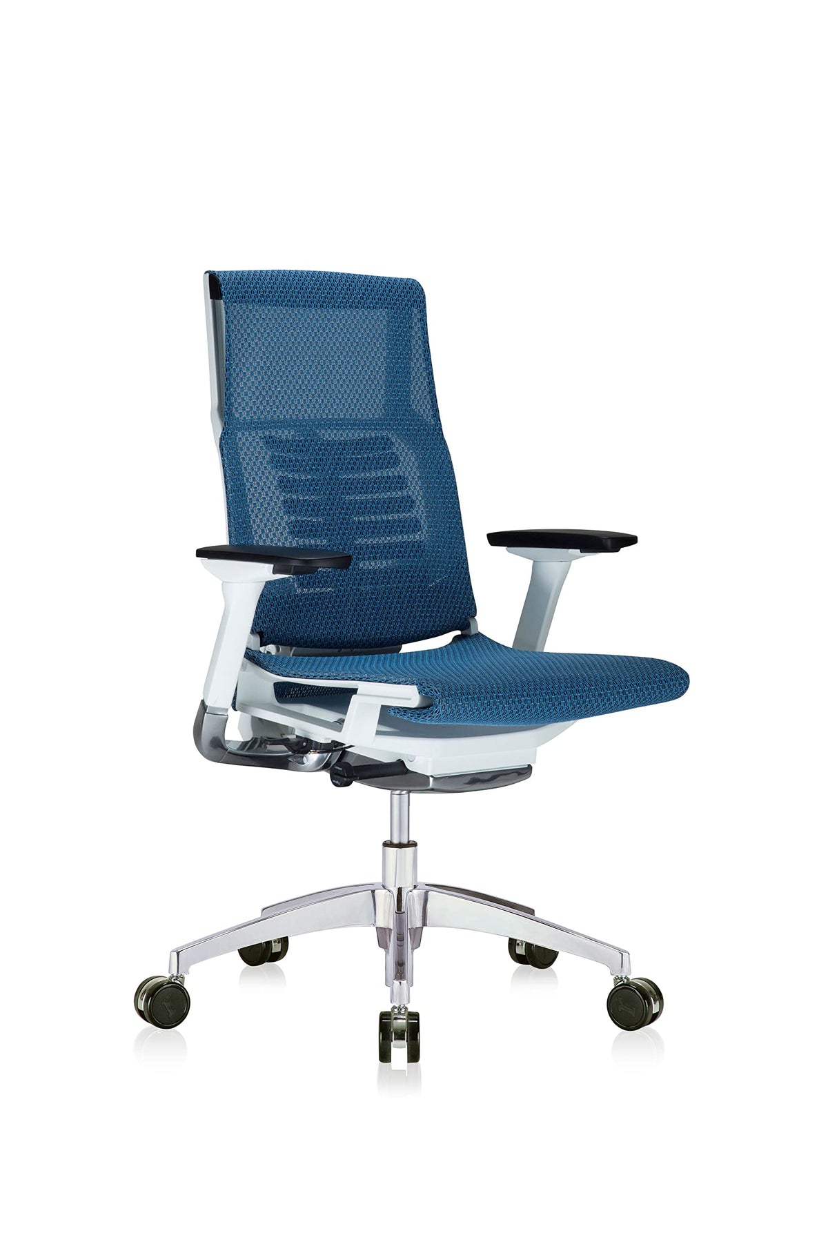 Powerfit Exec Chair Blue Mesh Seat & Back-White Frame