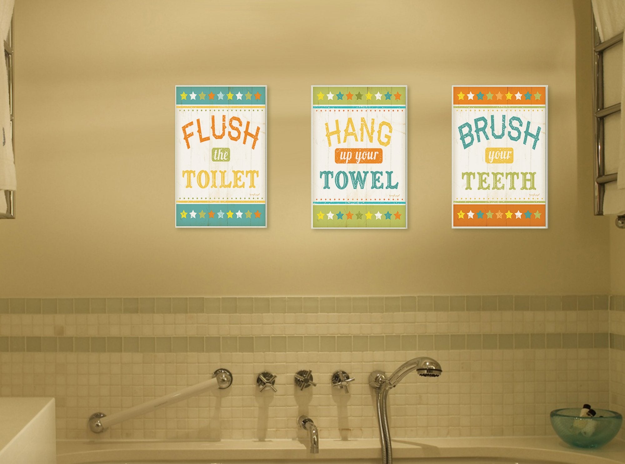 Stupell Home D  Cor Hang Up Your Towel Colorful Bathroom Wall Plaque, 10 X 0.5 X 15, Proudly Made In Usa