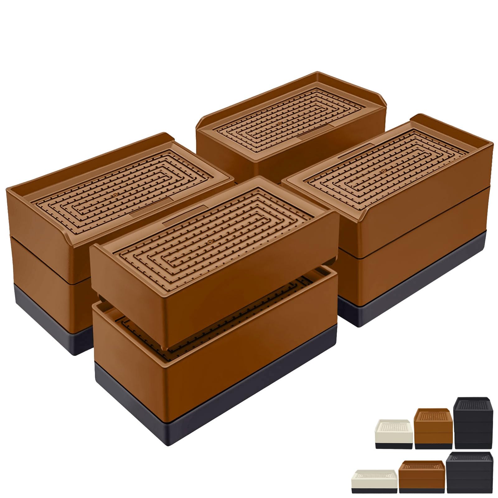 Annkut Furniture Risers 3 Inch, Rectangle Adjustable Risers Blocks For Bed Sofa Table And Couch Lift To 1.5 Or 3 Inch,Heavy Duty