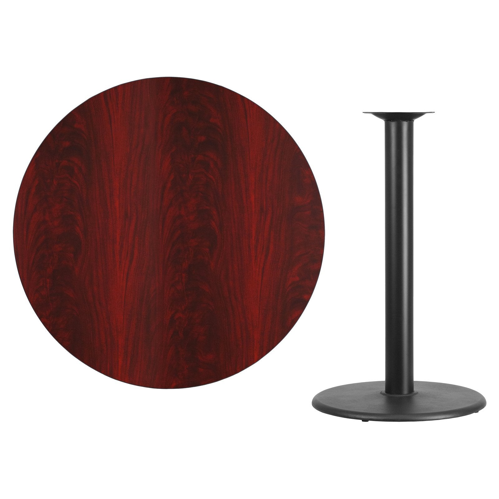 Flash Furniture Stiles 42'' Round Mahogany Laminate Table Top With 24'' Round Bar Height Table Base