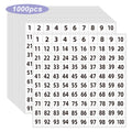White Number Stickers 1-100, 1 Inch Consecutive Number Stickers, Square Small Self-Adhesive For Office, Classroom, Indoor, Boxes