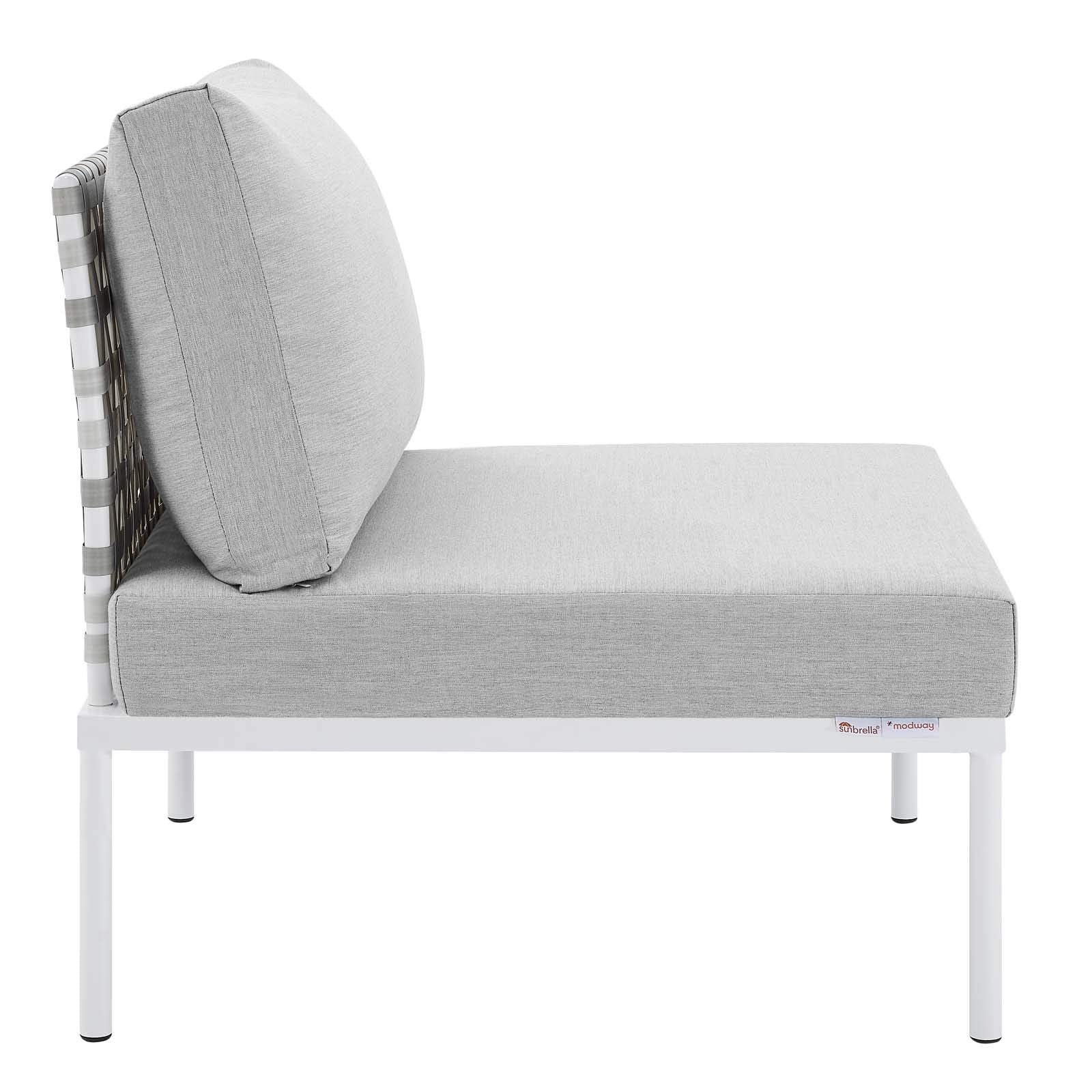 Modway EEI-4957-TAU-GRY Harmony Outdoor Patio Aluminum Armless Chair, Taupe Gray