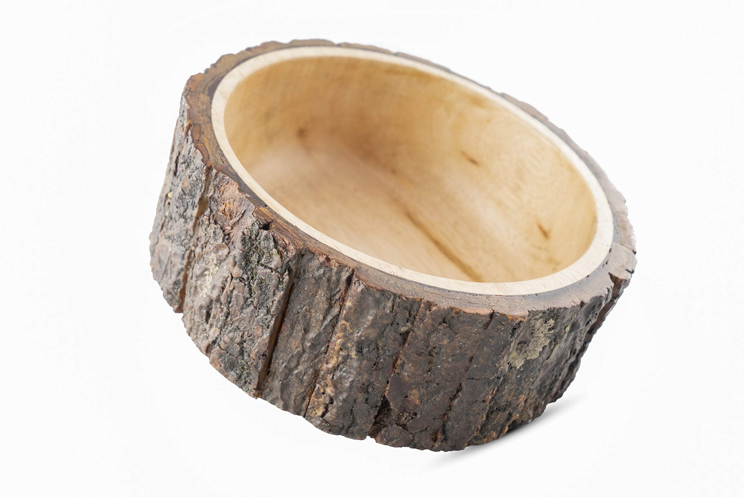 Gocraft Wood Potpourri Bowl With Tree Bark, Small, 6' Diameter X 3' Height, Wooden Decorative Bowl