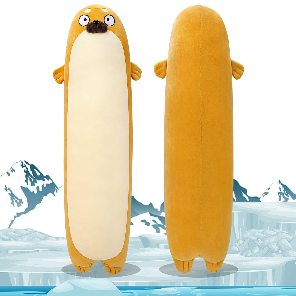 Sprinqdawin Large Seal Plush,33.5' Cute Plushies Long Seal Stuffed Animal,Weighted Seal Plush Toys,Cuddly Sleeping Hugging Pill