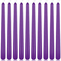 10 Inch Purple Taper Candles, 10 Pack Unscented Candlesticks for Dinner Wedding Christmas Seasonal Celebration and Home Decorati