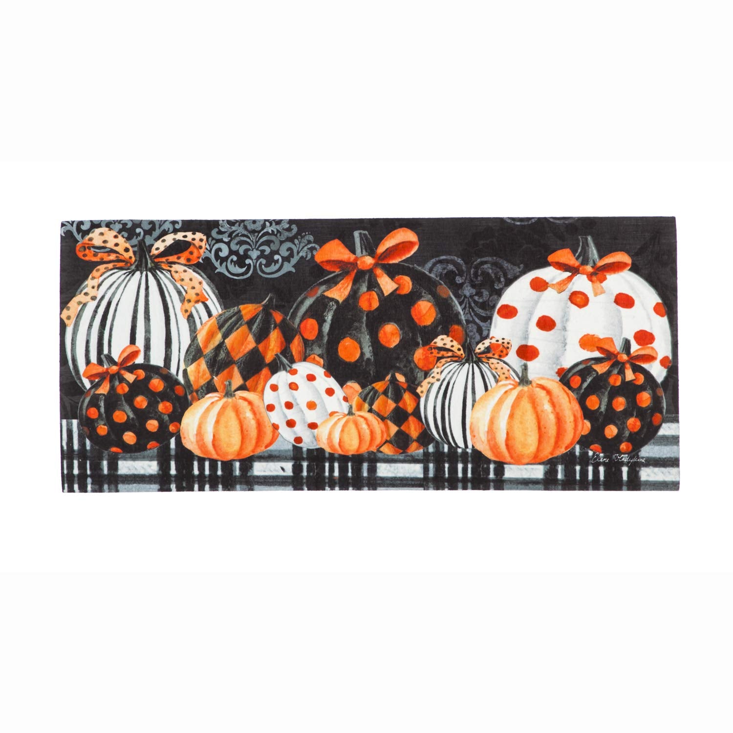 Evergreen Sassafras Elegant Patterned Pumpkins Interchangeable Entrance Doormat | Indoor And Outdoor | 22-Inches X 10-Inches | N