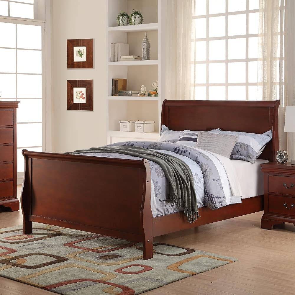 Benzara Bm171680 48 X 82 X 40 In. Twin Size Bed - Cherry