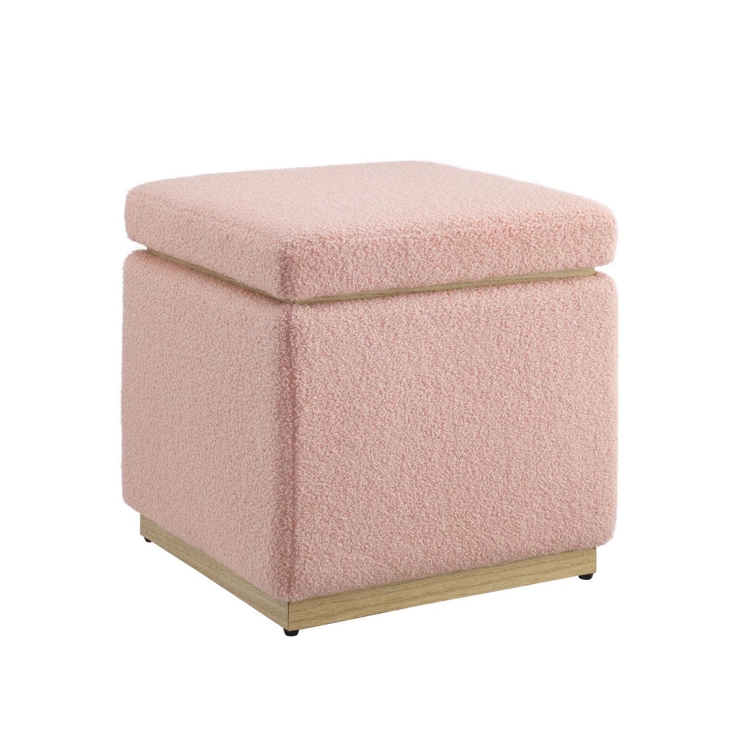 Blanche Square Ottoman Blush
