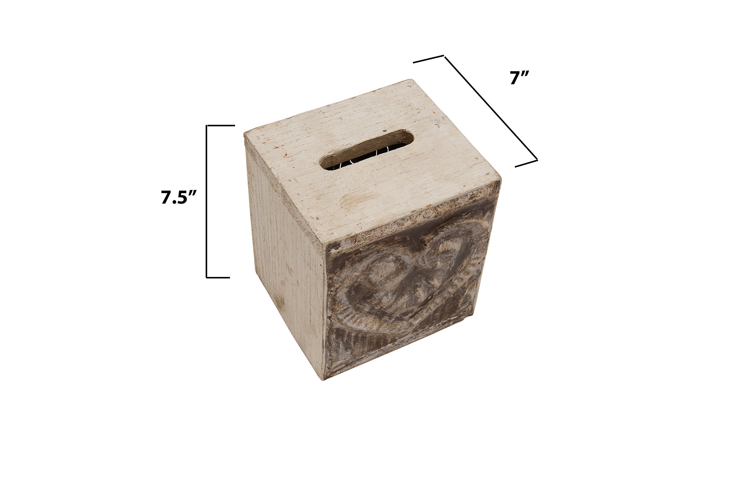 Creative Co-Op Wood & Metal Bless You Tissue Box Cover