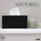 Ilyapa Wood Tissue Box Cover Rectangular - Rustic Farmhouse Black Wooden Tissue Holder