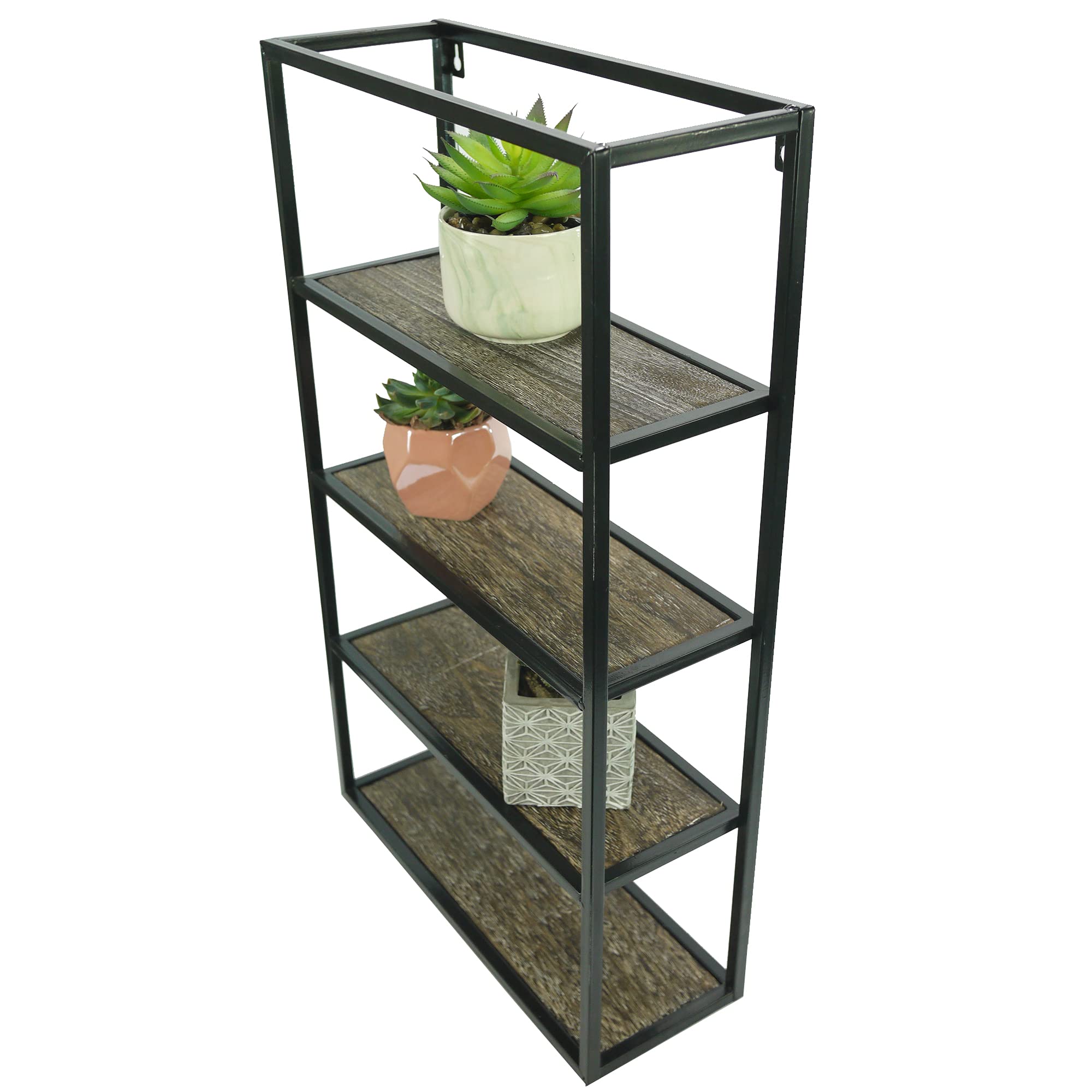 Admired By Nature 4 Tier Floating Shelves Wall Mount Shelf, Farmhouse Shelf for Wall Decor, Accent Wall Shelf, Display Shelf, Ru