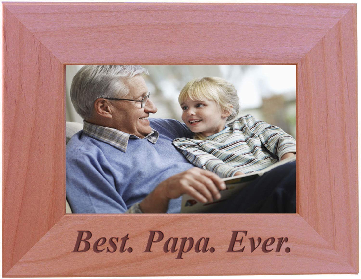 CustomGiftsNow Best Papa Ever - Wood Picture Frame (4x6 Horizontal)