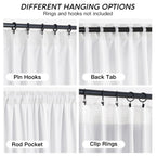 Ryb Home Pure White Velvet Curtains 90 Inches For Bedroom - Luxury Light Reducing Vertical Drapes Simple Home Decoration For Sliding Door Living Room, W52 X L90, 2 Pieces