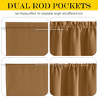 Nicetown Blackout Door Curtains, Thermal Insulated Elegance French Door Curtains For Privacy, Door Panels, Room Darkening Door Window Covering For Doorway, Gold Brown, 25' W X 80' L, 1 Panel