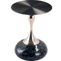 Savoy Collection Modern End Table In Stone Black