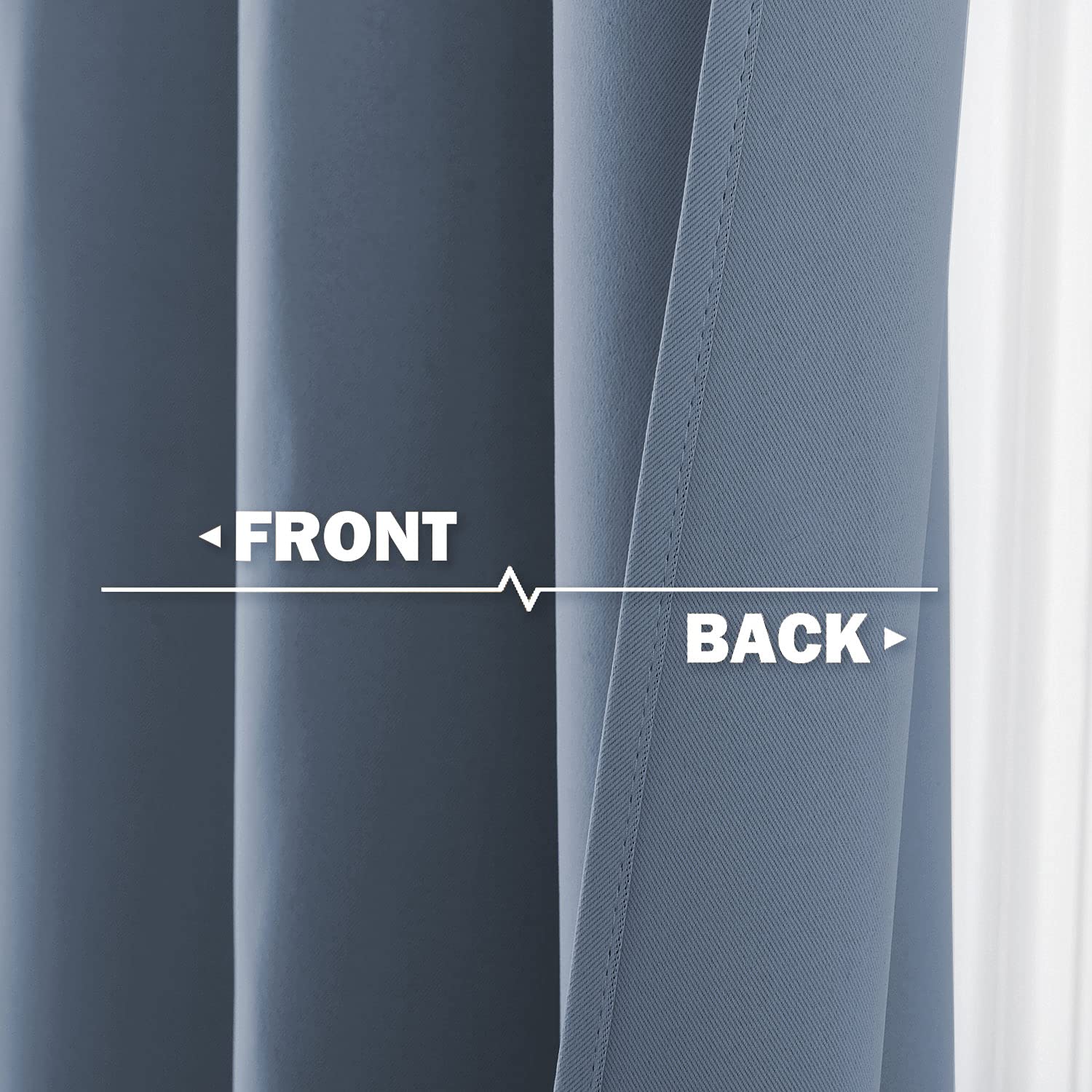 Nicetown Window Tiers For Nursery, Stone Blue Small Window Curtain Panels For Kitchen Room Darkening Grommet Short Curtain Valances For Bathroom/Loft/Dorm/Thanksgiving (W42 X L24 Inch,1 Pair)