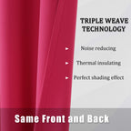 Dualife 84 Inch Fuschia Hot Pink Curtain Panels For Girls Bedroom- Room Darkening Grommet Thermal Insulated Drapes For Living Ro