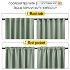 Nicetown Window Treatment Curtains Room Darkening Draperies - (Greyish Green Color) 52 Width X 95 Drop, Room Darkening Blackout Curtains And Drapes For Bedroom
