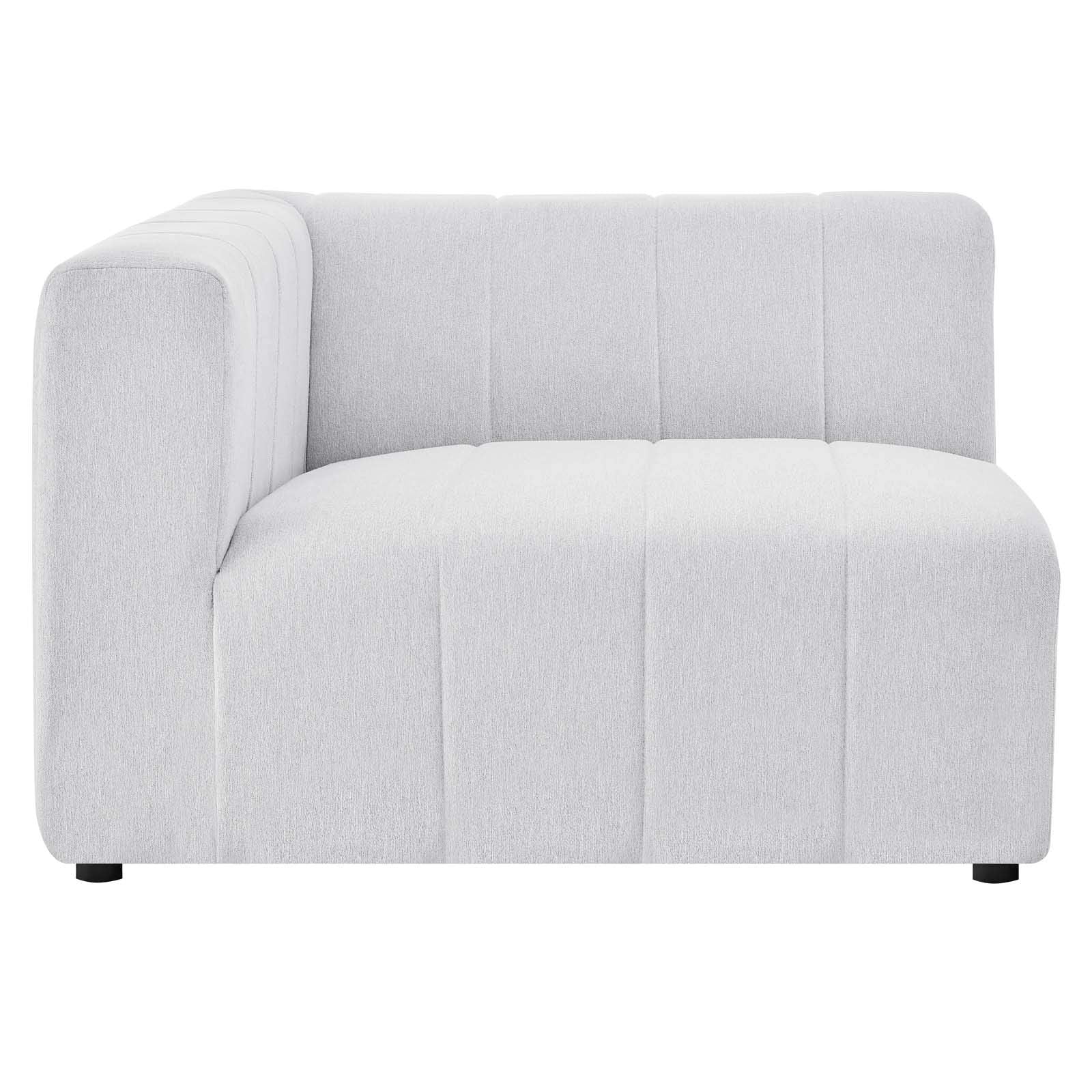 Modway Bartlett Channel Tufted Upholstered Sectional, Left-Arm Chair, Ivory