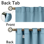 Bgment Rod Pocket And Back Tab Blackout Curtains For Bedroom - Thermal Insulated Room Darkening Curtains For Living Room, 2 Window Curtain Panels (52 X 84 Inch, Greyish Blue)