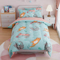 Sandjest Cat Comforter Set Twin For Girls, Ultra Soft Microfiber Bedding Sets With 3-Pieces, Cats Comforters Bed Sets For Kids C