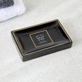 Home Centre Aubree Della Ceramic Printed Soap Dish, Black