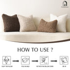 Foindtower 2 Pieces 20X20 Inch White, Faux Fur Throw Pillow Cover Accent Sherpa Pillow Fuzzy Soft Pillowcases Sheepskin Decorati