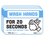 Tabbies Besafe Messaging'Wash Hands For 20 Seconds Or Sing Happy Birthday', 3-Pack 9'X6', Repositionable Kids Education Safe