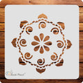 Kachi Pencil Round Floral Mandala Stencils for Art and Craft Painting, Size 6 x 6 inch Reusable Stencil for Painting, Fabric, Gl