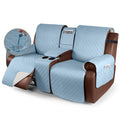KinCam 100% Waterproof Recliner Loveseat Cover with Console, Non-Slip Reclining Couch Covers for 2 Seat, Recliner Sofa Cover Fur