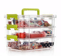 Modux 3 Layer Storage Box Hair Accessories Organizer With Removable Divider Tray  Clear Plastic Folding Craft Tool Box For Bead