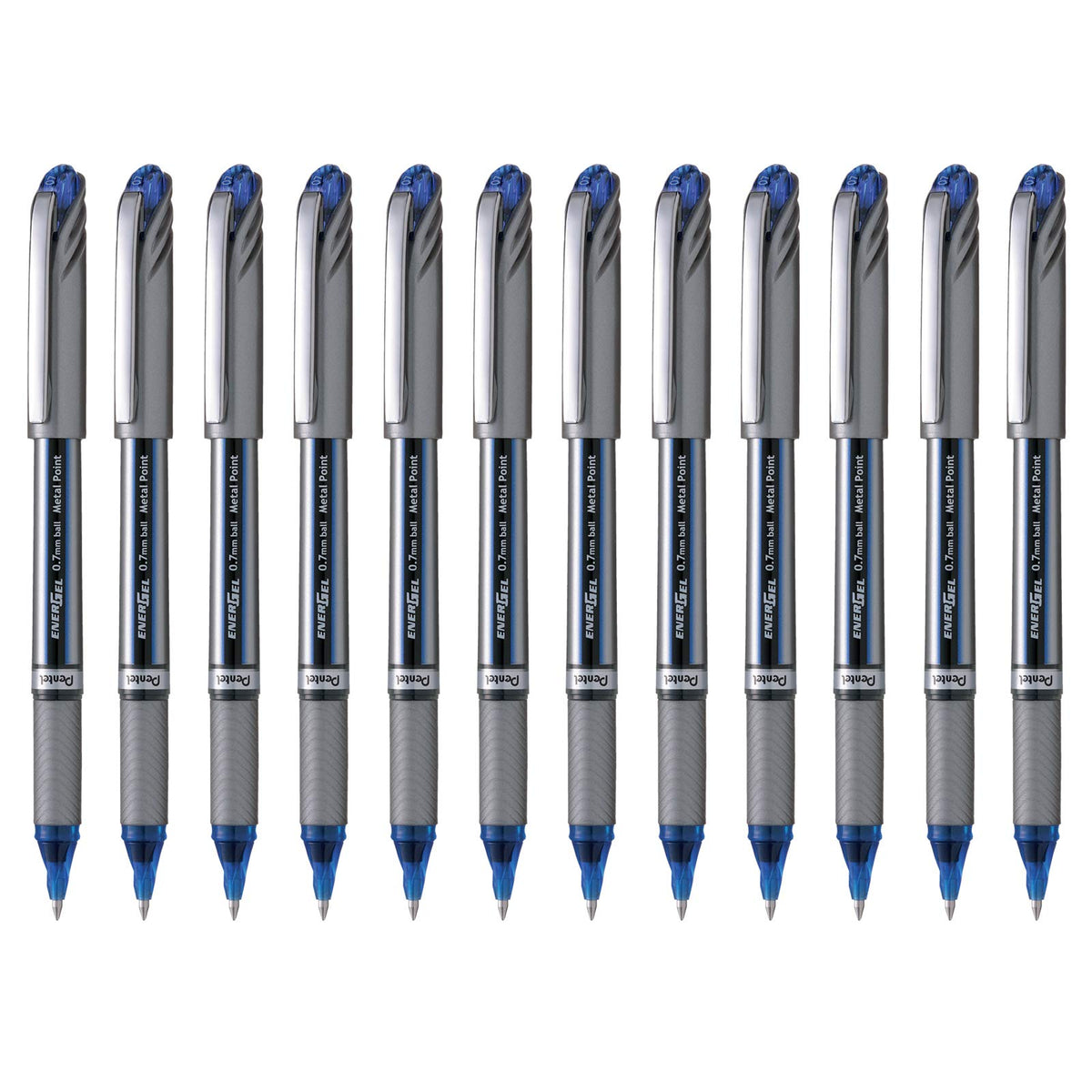 Pentel Energel Plus Roller Ball Pen (Medium) - Blue (Pack Of 12)