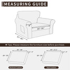Easy-Going 3 Pieces Stretch Chair Cover Washable Chair Slipcover Set For 1 Backrest And Seat Cushion Couch Anti-Slip Sofa Couch