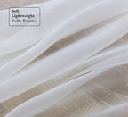 Pi Clear White Sheer Curtains With Rings Top 72 Inch Long For Living Room/Bedroom 2 Panels (W52 X L72, Optical White)