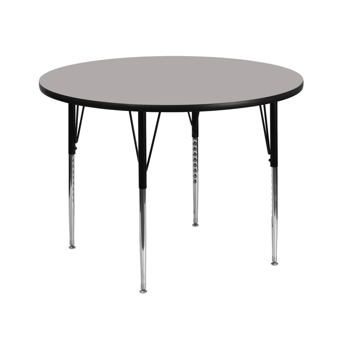 Flash Furniture Wren 42'' Round Grey HP Laminate Activity Table - Standard Height Adjustable Legs