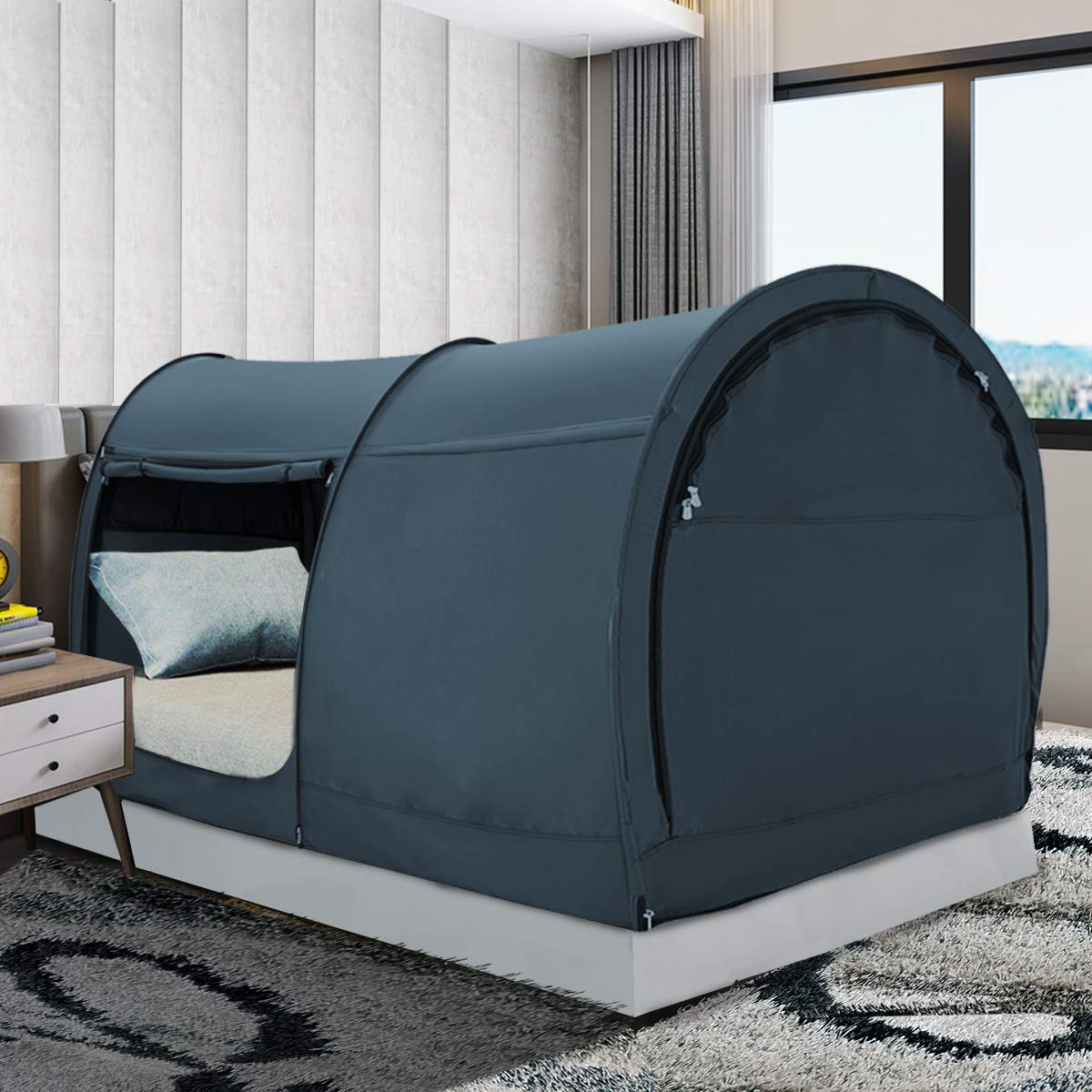 Leedor Bed Tent Dream Tents Bed Canopy Shelter Cabin Indoor Privacy Warm Breathable Pop Up Full Size For Kids And Adult Patent P