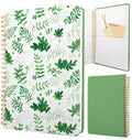 Stanoha Cute Spiral Notebook Journal A5 Aesthetic Pretty Floral Design For Women Girls Kawaii With Pocket, 8.5 X 5.7 Inch, Green