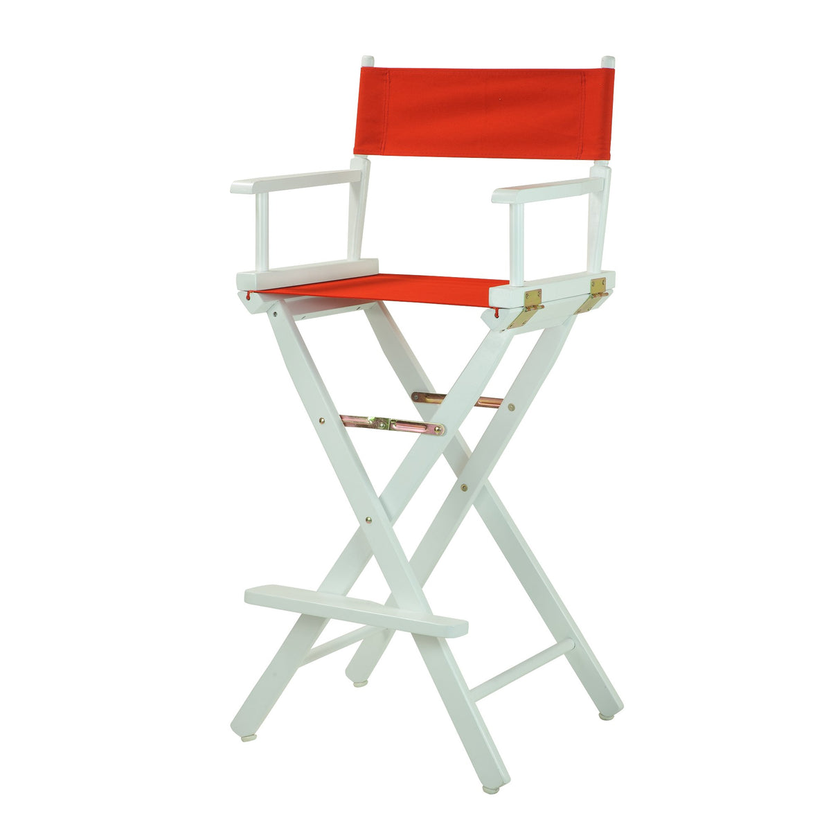 Casual Home Director'S Chair ,White Frame/Red Canvas,30&quot; - Bar Height