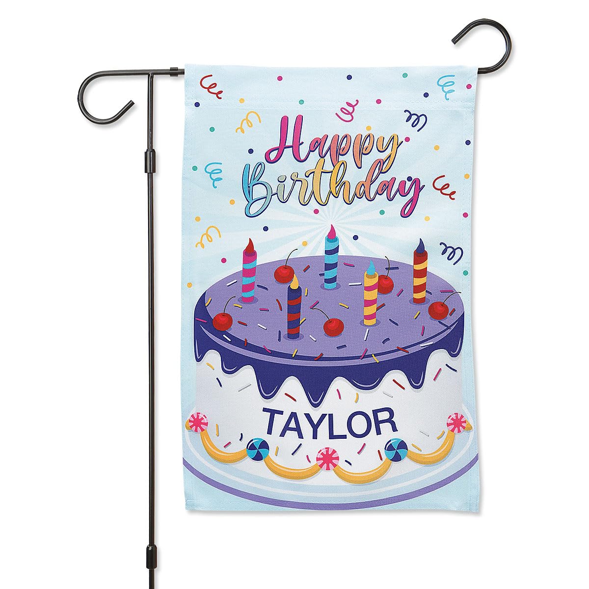 Happy Birthday Personalized Name Garden Flag - Kids Celebration Sign, Custom, Single-Sided, Weather Resistant, Decor Outdoor Yar