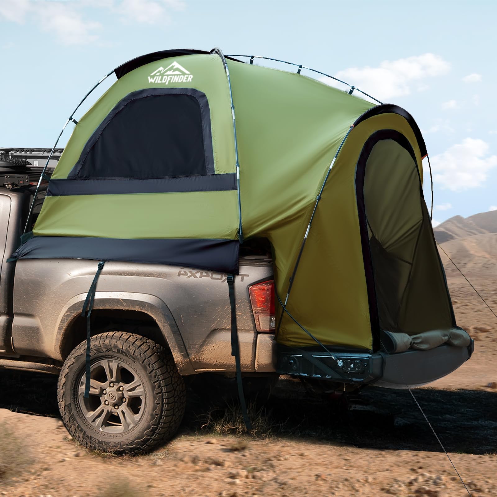 Truck Bed Tent, Waterproof PU3000mm Pickup Truck Tent for Camping 6.4-6.7 Ft Bed, 2-3 Person Sleeping Truck Tent, Portable for C