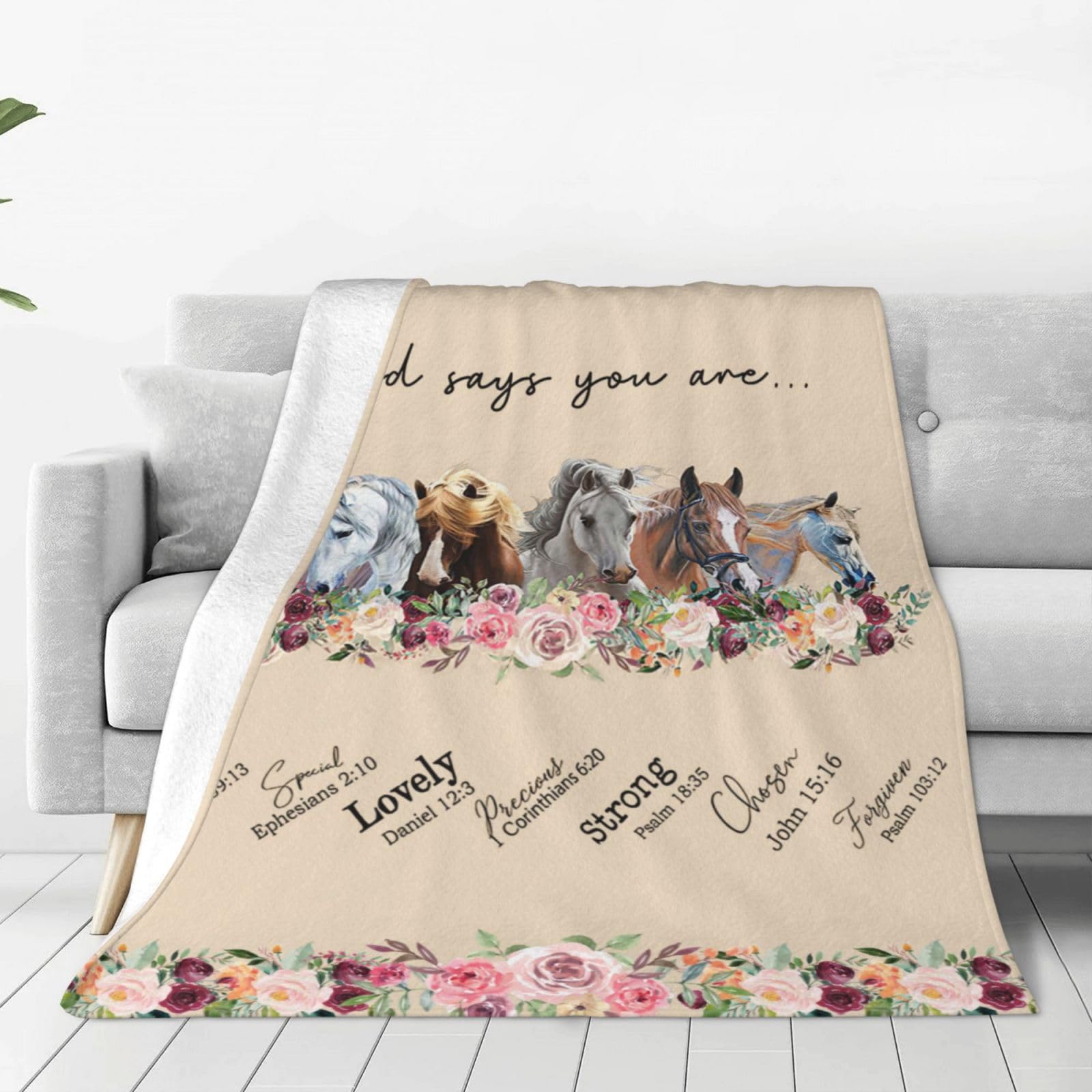 Horse Blanket Horse Decor God Says You Are Throw Blanket Super Warm Soft Plush Lightweight Fleece Flannel Bible Verse Blanket Ho
